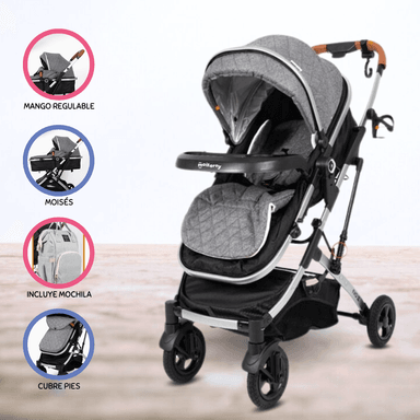 COCHE CUNA BABY CRAFT EVO II GRIS DEPORTIVO PARA BEBÉ