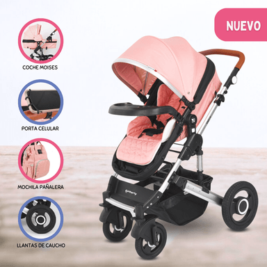 COCHE CUNA BABY CRAFT ENZO II ROSADO MOISÉS PARA BEBÉ