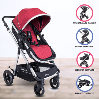 COCHE MOISÉS DEPORTIVO EVEZO POLOC ROJO DEPORTIVO MOISÉS PARA BEBÉS RED
