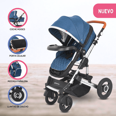 COCHE CUNA BABY CRAFT ENZO II AZUL MOISÉS PARA BEBÉ