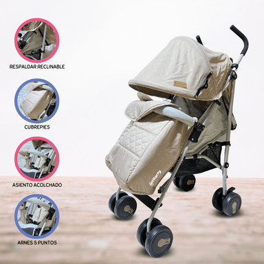 COCHE BASTÓN DEPORTIVO BABY CRAFT SAMY BEIGE PARA BEBÉ