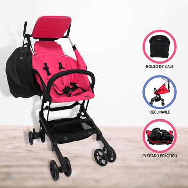 COCHE PASEO EVEZO LIGHT WEIGHT BEN ROSADO PARA BEBÉS PINK