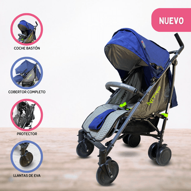 COCHE BASTÓN DEPORTIVO BABY GO NITRO AZUL PARA BEBÉ