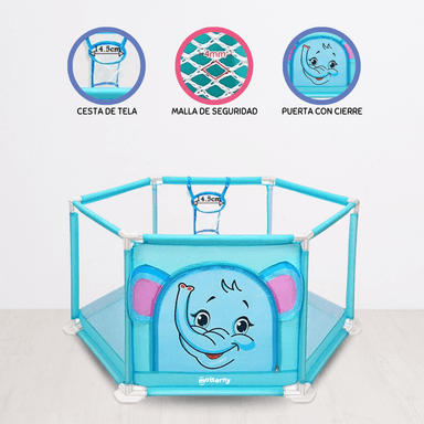 CORRAL CON PELOTAS FENCE ALGODÓN CELESTE PARA NIÑOS