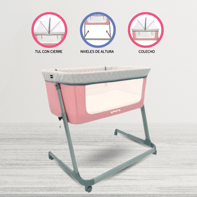 CUNA COLECHO EBABY MARION ALGODÓN ROSADO
