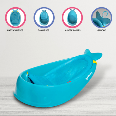 BAÑERA SKIP HOP 3 ETAPAS «MOBY» CELESTE PARA BEBÉ