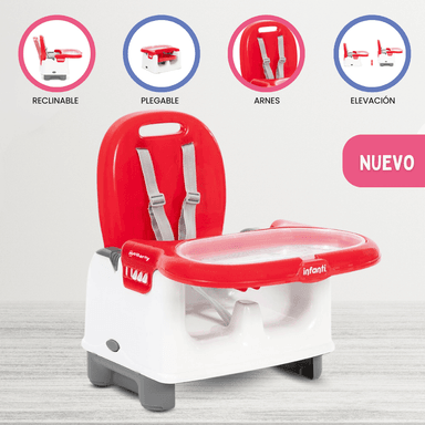 SILLA COMER INFANTI MILA ROJO PORTÁTIL PARA BEBÉS RED - 1