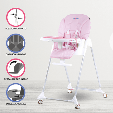 SILLA COMER EBABY HARRIET ROSADO GRADUABLE