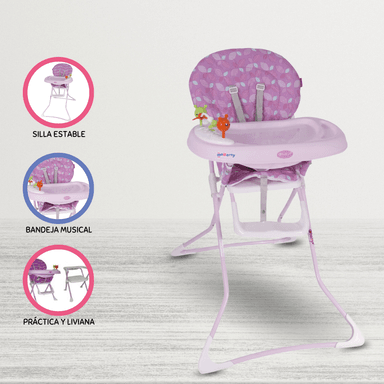 SILLA COMER EBABY BADALA 628 ROSADO PLEGABLE PARA BEBÉS BADALA