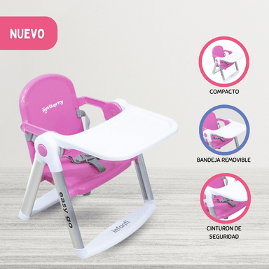 SILLA COMER INFANTI EASY GO ROSADO TRANSPORTABLE BOOSTER PINK
