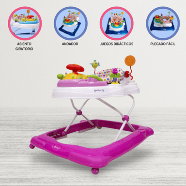 ANDADOR EBABY CON ASIENTO GIRATORIO LESSI PINK - 1