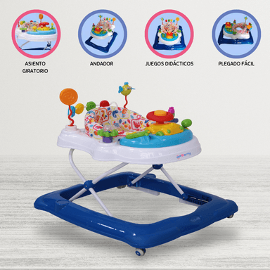 ANDADOR EBABY CON ASIENTO GIRATORIO LESSI BLUE