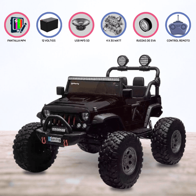 CARRO A BATERÍA JHAMSITO 4X4 PARA NIÑOS «WRANGLER» BLACK - 1