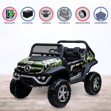 CARRO A BATERÍA PARA NIÑOS 4 X 4 UMNIMONG CAMUFLADO - 1