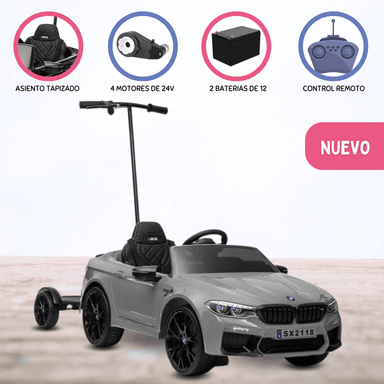 CARRO A BATERÍA CON EMPUJADOR BMW «M5» GRAY - 1