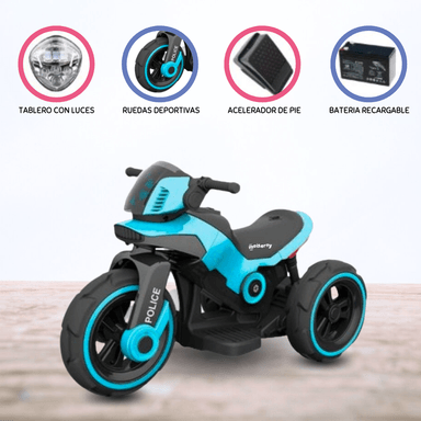 TRIMOTO A BATERÍA PARA NIÑOS «POLICE» MP3 RED - 1