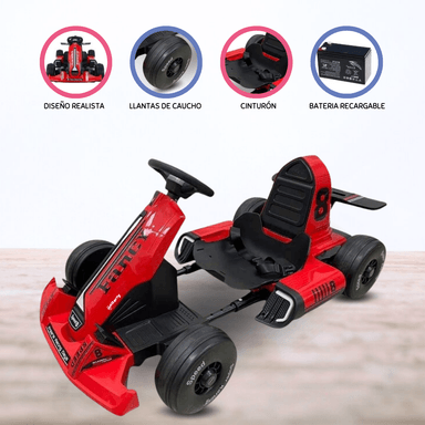 CARRO A BATERÍA PARA NIÑOS FANCY «SPEED 8» RED - 1