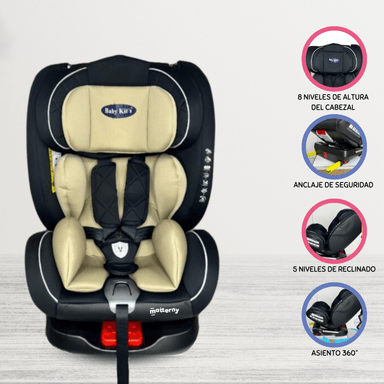 SILLA AUTO BABY KITS BARLETTA BEIGE RECIÉN NACIDO CON ISOFIX