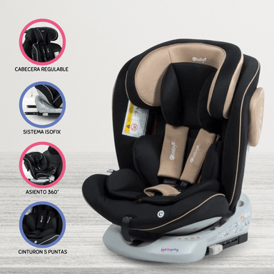 SILLA AUTO EBABY RONA BEIGE RECIÉN NACIDO CON ISOFIX