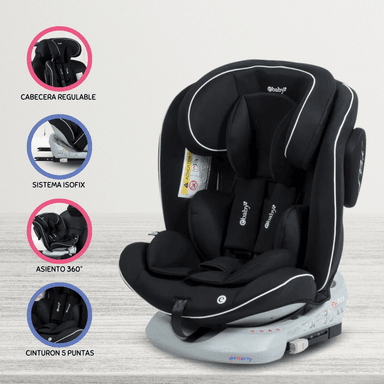 SILLA AUTO EBABY RONA NEGRO RECIÉN NACIDO CON ISOFIX