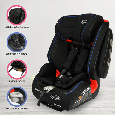 SILLA AUTO BABY KITS SUPER SPORT NEGRO RECIÉN NACIDO CON ISOFIX