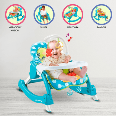 SILLA MECEDORA CUZKA MUSICAL 3 EN 1 ROCKING LIGHT BLUE 60 X 45 CM