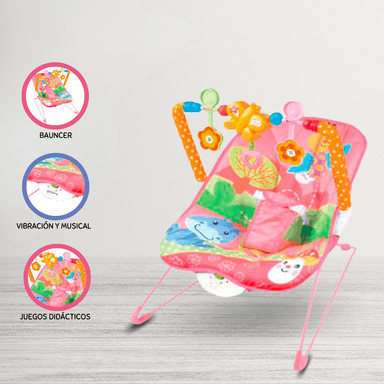 BAUNCER MECEDORA PARA BEBÉS «DELUXE» MARIPOSA PINK