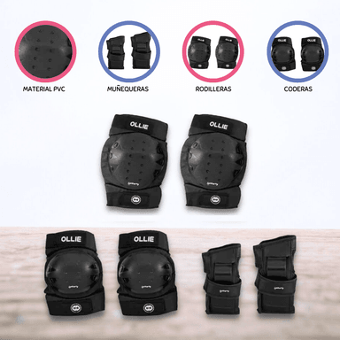 SET OLLIE PROTECCIÓN PARA NIÑOS   BLACK