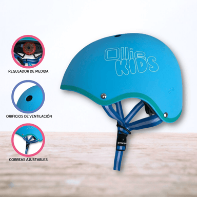CASCO OLLIE PROTECTOR REGULABLE PARA NIÑOS «XS KIDS» LIGHT BLUE - 1
