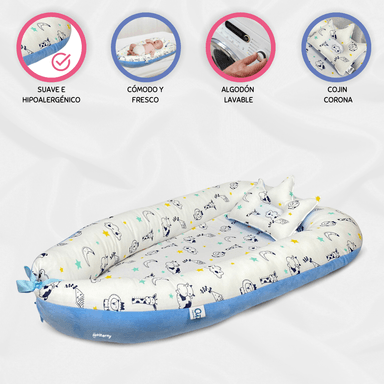 NIDO COLECHO CUZKA PARA BEBÉ KING LIGTH BLUE
