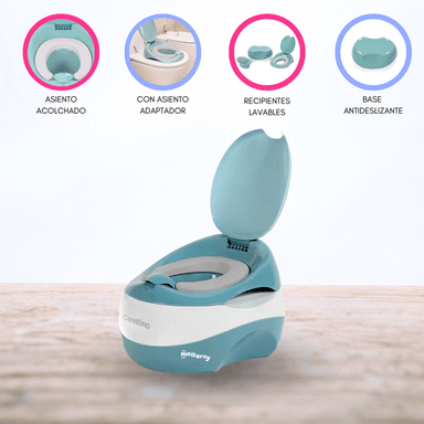 BACÍN 4 EN 1 CON REDUCTOR CARESTINO «TRAINING» GREEN