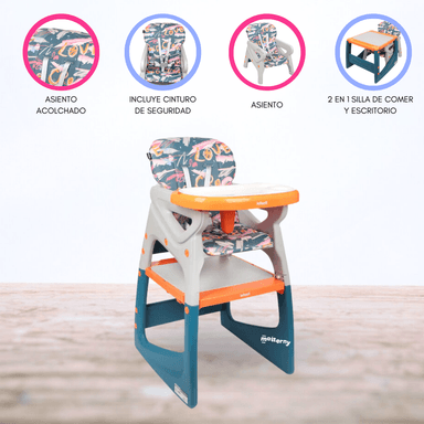 SILLA DE COMER ESCRITORIO 3 EN 1 «SIT UP PLUS» ORANGE