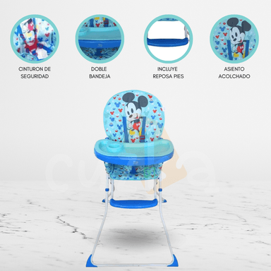 SILLA COMER CUZKA AZUL NINOS MICKEY MOUSE BLUE
