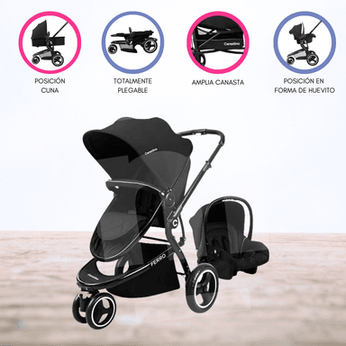 COCHE MOISES CON ACCESORIOS «FERRO» BLACK