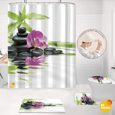 JUEGO BAÑO CUZKA MULTICOLOR LUJOSO 7 PIEZAS DECORATIVAS