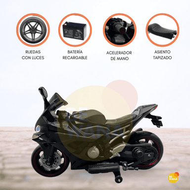 MOTO A BATERÍA 24 VLT PARA NIÑOS «HALCÓN» BLACK - 1