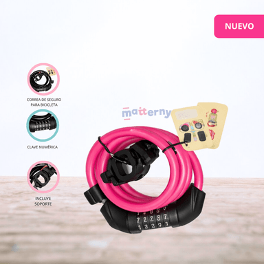 CADENA DE SEGURIDAD CON CLAVE NUMÉRICO «AXIS» PINK - 1