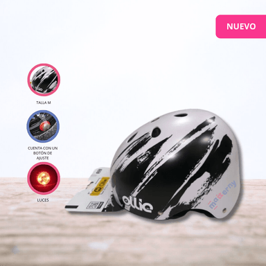 CASCO PROTECTOR CON DISEÑO Y LUCES PARA NIÑOS «VELOX» WHITEBLACK - 1