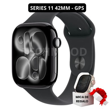 APPLE WATCH SERIES 11 (GPS) 42MM JET BLACK ALUMINIUM WITH BLACK SPORT BAND - M/L
