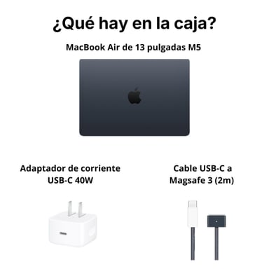 MACBOOK AIR APPLE DE 13' | CHIP M5 | 16GB RAM + 512GB SSD | TECLADO INGLÉS - MIDNIGHT - 6