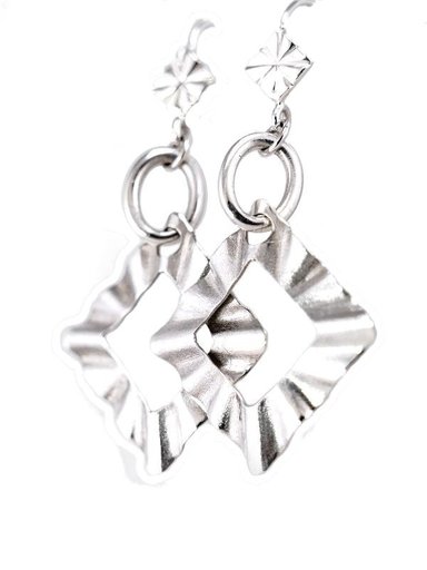 ARETE RELISE CINTA CUADRADA PLATA