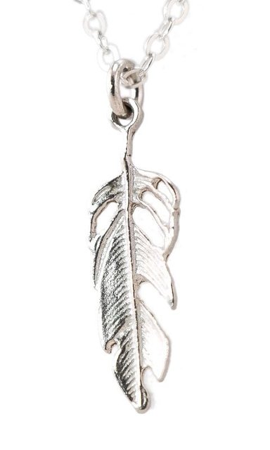JUEGO COLLAR RELISE PLUMA PLATA ARETE - 2