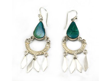 ARETE RELISE URBANO CRISOCOLA FLECOS PLATA