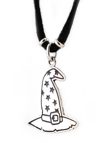 JUEGO CHOKER RELISE BRUJITA PLATA GARGANTILLA COLLAR ARETE SOMBRERO - 2