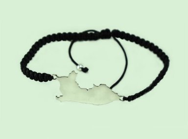 PULSERA RELISE PLATA PERU PITA TEJIDA NEGRA