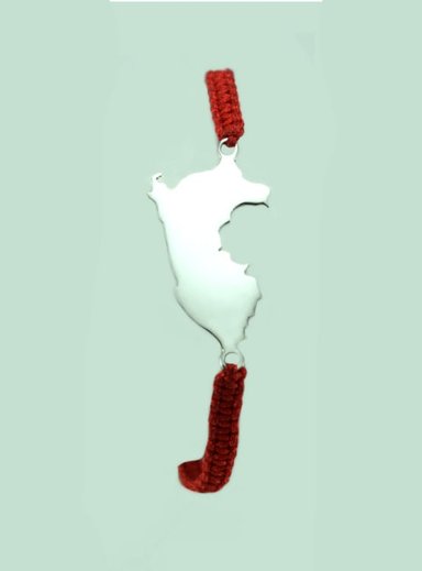PULSERA RELISE PLATA PERU PITA TEJIDA ROJA - 2