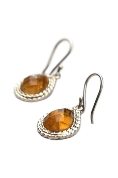COLLAR Y ARETES RELISE CITRINO PLATA LEY 950 - 2