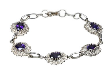 PULSERA RELISE EVY PUNTO BRILLO MORADO
