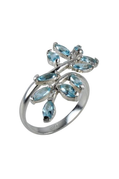 SORTIJA RELISE PRIMAVERA CELESTE PLATA LEY 950 TALLA 6