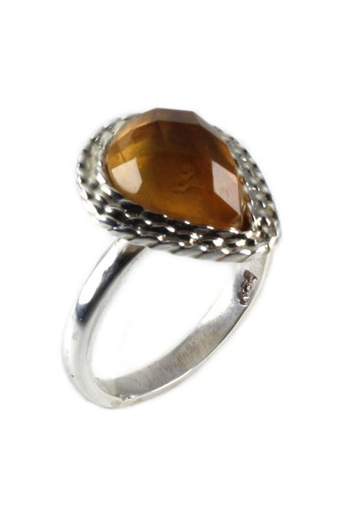 SORTIJA RELISE CITRINO PLATA LEY 950 GOTA TALLA 7.5